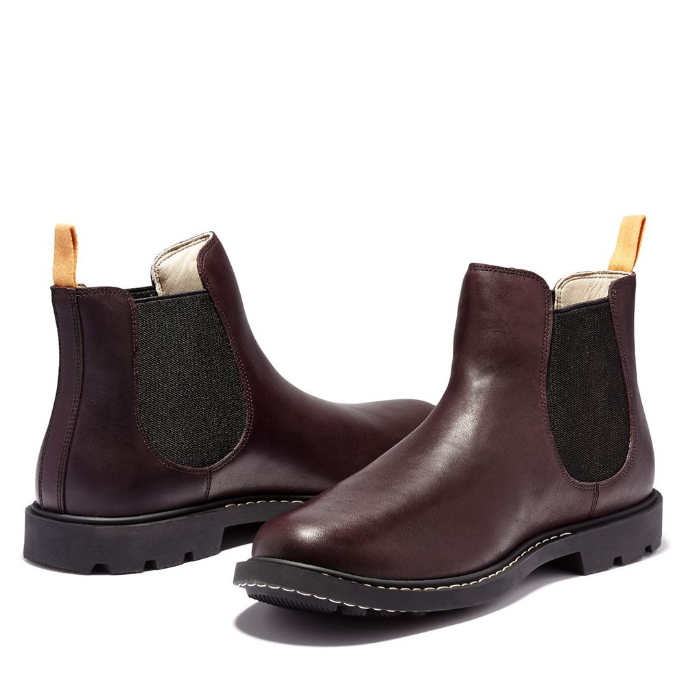 Timberland Mens Chelsea Boots Belanger EK+ Leather - Burgundy - India ML3849106